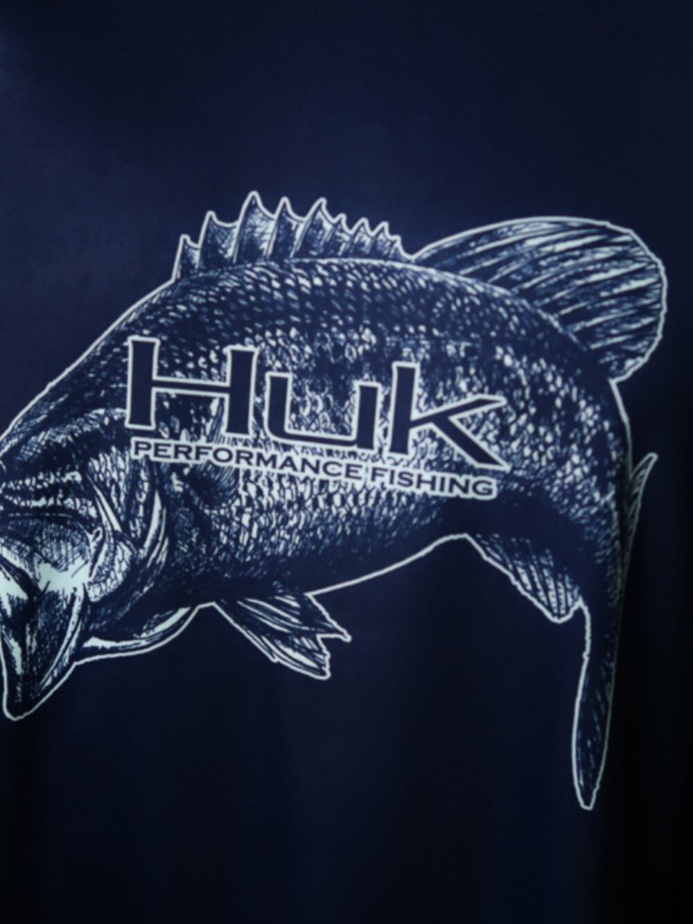 Huk Performance Fishing Navy Blue Largemouth LS Tee (L) OMG! 😎 🐟